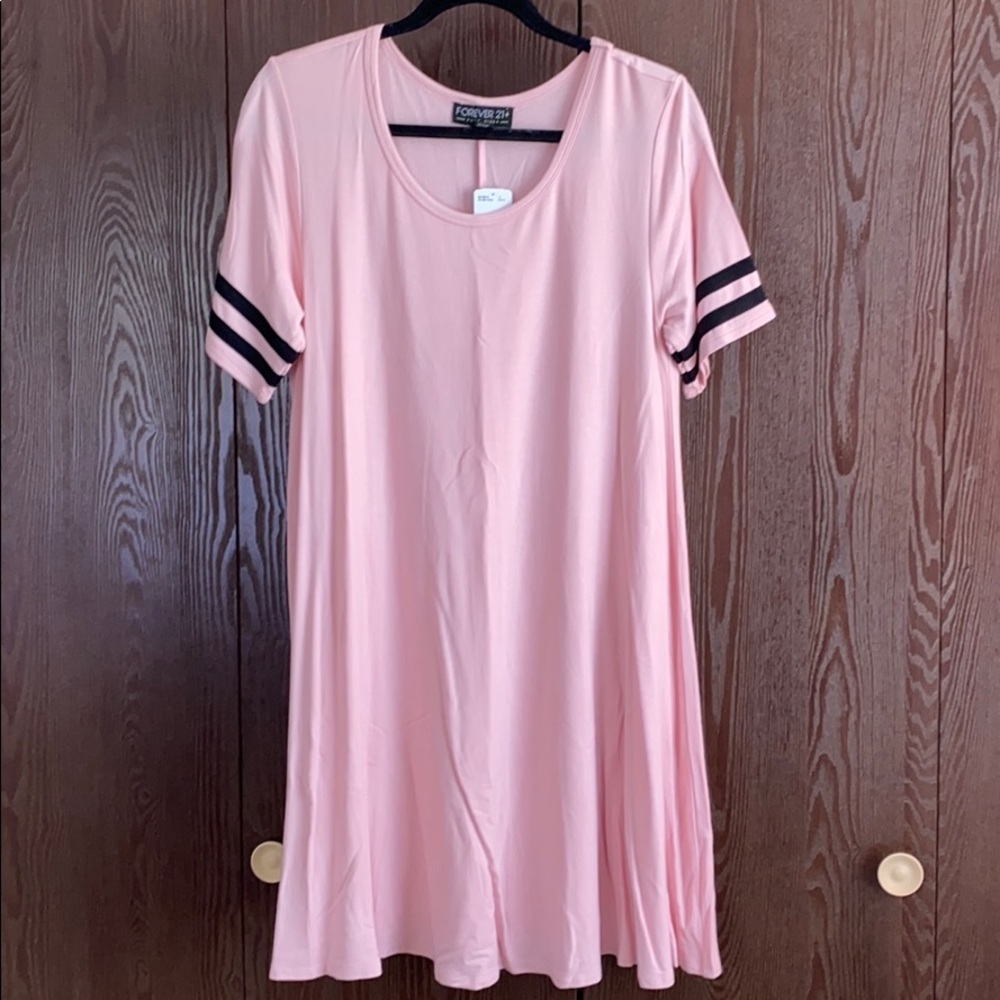Blush pink and black summer dress
